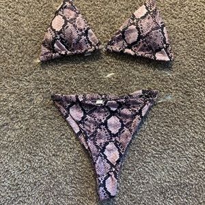 PVC strap Brazilian bikini set